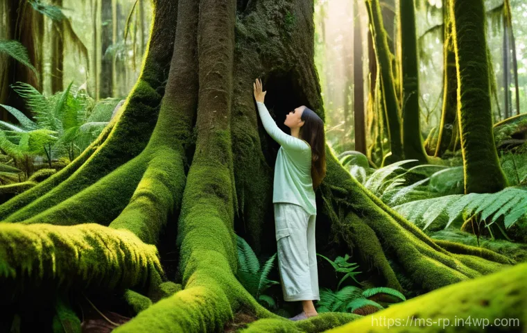 도시 근교에서 즐길 수 있는 자연 명상 - **Urban Nature Oasis Meditation:**
    A serene young adult (gender-neutral, Southeast Asian feature...
